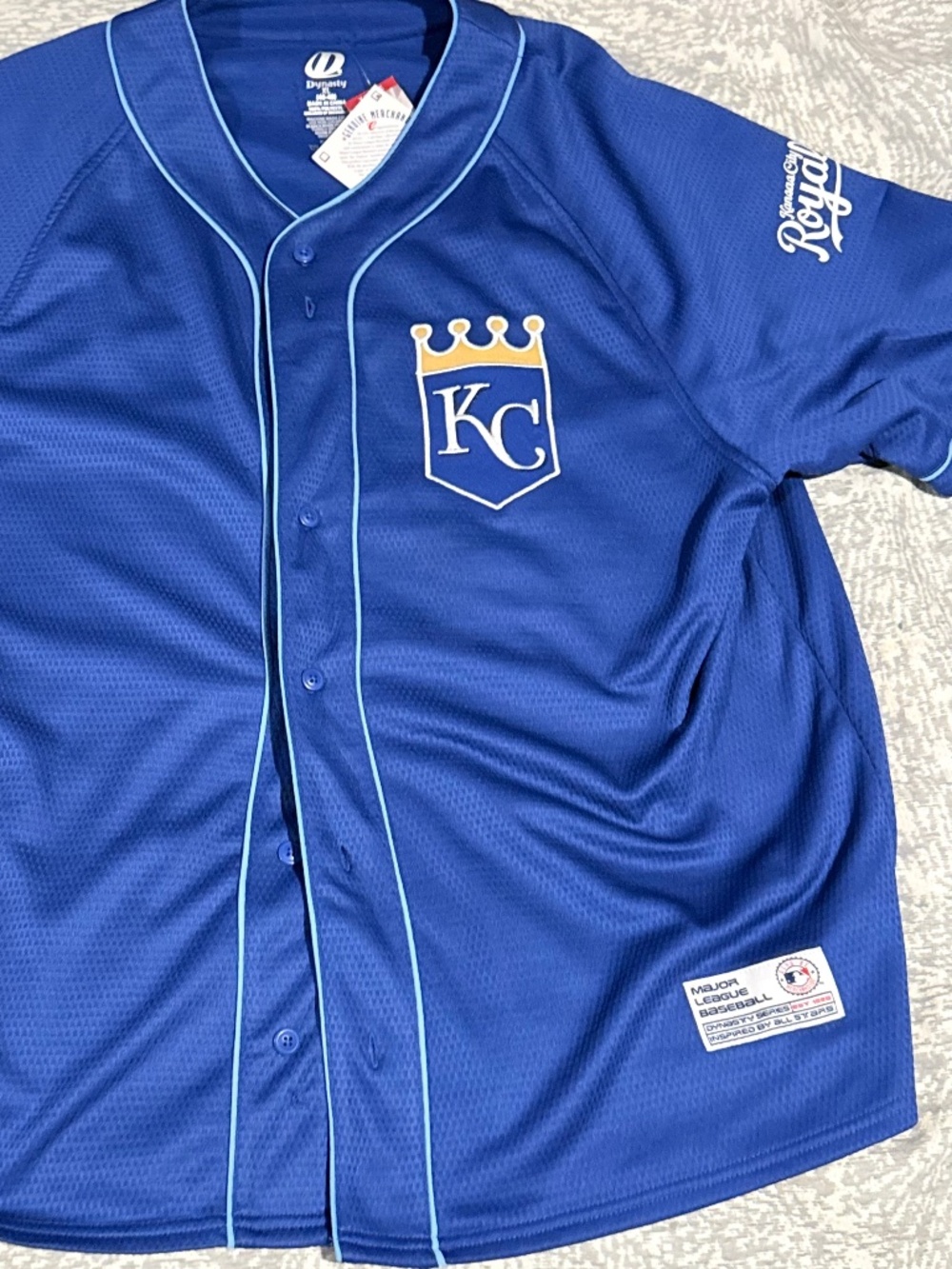 NWT Kansas City Royals Dynasty Series MLB Baseball Jersey - Blue XL